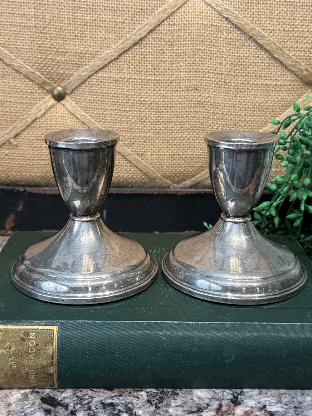 Sterling Weighted Candlestick Pair - Home Accents